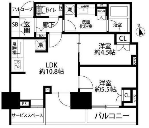 プラウドタワー芝浦 4階 間取り図