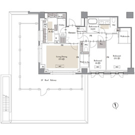 六本木プラシッド (ROPPONGI PLACID) 206 間取り図