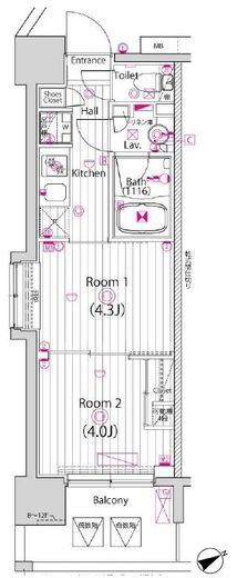 ガーラ・プレシャス元住吉 4階 間取り図