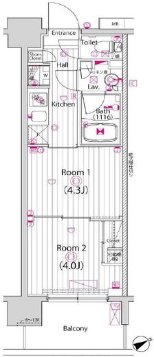 ガーラ・プレシャス元住吉 9階 間取り図