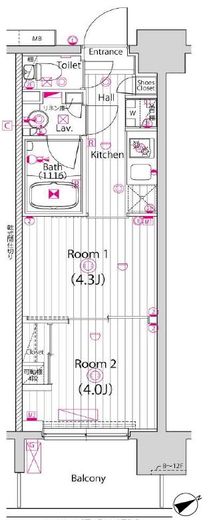 ガーラ・プレシャス元住吉 7階 間取り図