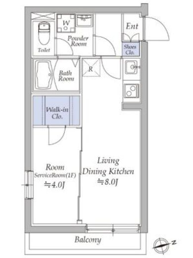 アトリオフラッツ奥沢 303 間取り図
