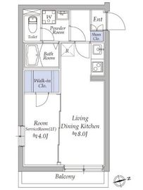 アトリオフラッツ奥沢 303 間取り図