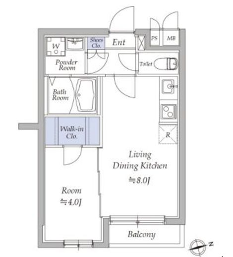 アトリオフラッツ奥沢 205 間取り図