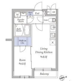 アトリオフラッツ奥沢 205 間取り図
