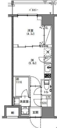 S-RESIDENCE新宿御苑 (エスレジデンス新宿御苑) 1102 間取り図