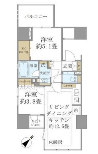 グランドメゾン浅草花川戸 5階 間取り図