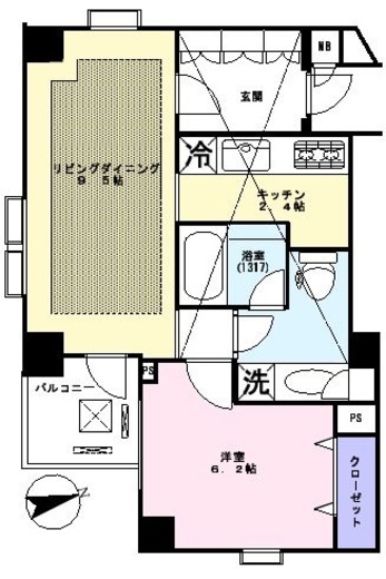 エストグランディールCARO吉祥寺本町 14階 間取り図