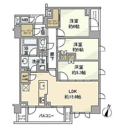 プラウド平和台テラス 4階 間取り図