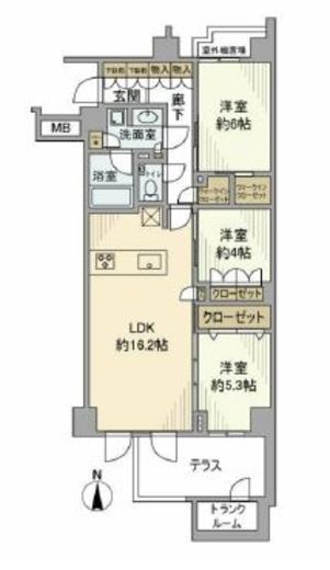 オープンレジデンシア千川 1階 間取り図