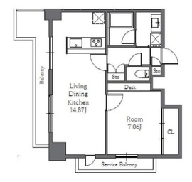 Totsu Residence Shiba (東通レジデンス芝) 1009 間取り図