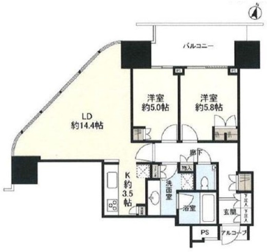 二子玉川ライズタワー 11階 間取り図