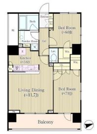 アクシオール三田 1401 間取り図