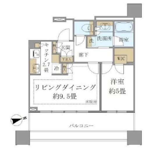 白金ザ・スカイ 15階 間取り図