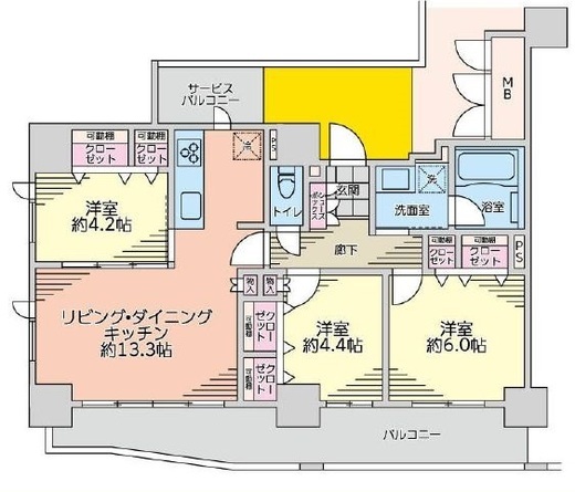 ロジュマンジャンティ駒込プレトリエ 9階 間取り図