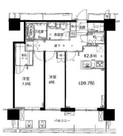 ミッドタワーグランド 7階 間取り図