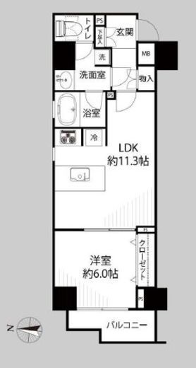 ハピネ蔵前鳥越 4階 間取り図