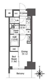 コンフォリア東新宿 1012 間取り図