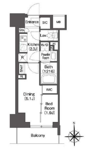 コンフォリア東新宿 813 間取り図