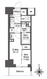 コンフォリア東新宿 213 間取り図
