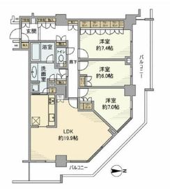 キャナルワーフタワーズイーストタワー 18階 間取り図