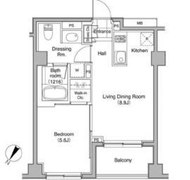 コートレアル三田綱町 402 間取り図