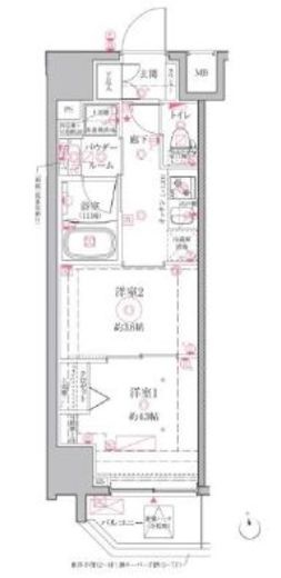 クレイシアIDZ江戸川橋 6階 間取り図