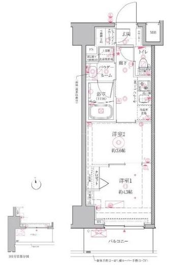 クレイシアIDZ江戸川橋 4階 間取り図