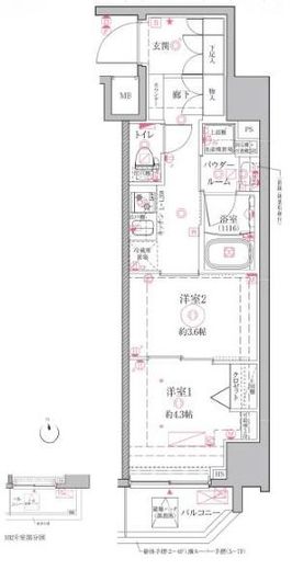 クレイシアIDZ江戸川橋 6階 間取り図