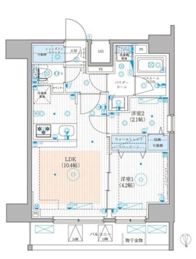 リテラス蒲田 1304 間取り図