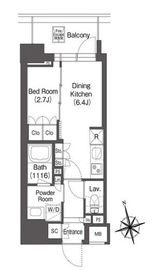 ミリアレジデンス浅草駒形 1302 間取り図