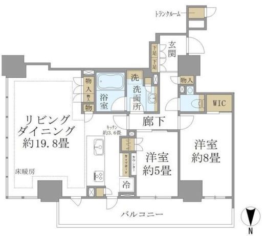 ブリリアタワー上野池之端 16階 間取り図