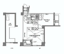 ライズ六本木永坂 403 間取り図