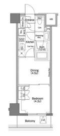 ザ・パークハビオSOHO祐天寺 402 間取り図