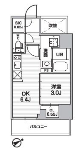 シーズンフラッツ武蔵小山 403 間取り図