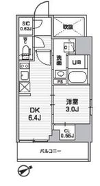 シーズンフラッツ武蔵小山 1003 間取り図
