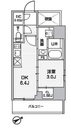 シーズンフラッツ武蔵小山 1103 間取り図