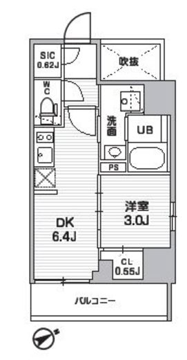 シーズンフラッツ武蔵小山 1303 間取り図