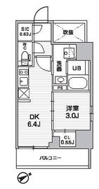 シーズンフラッツ武蔵小山 1303 間取り図