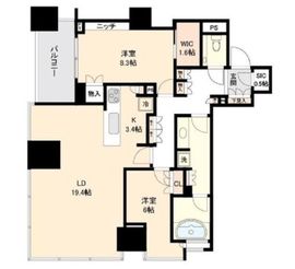 シティタワーズ豊洲ザ・ツイン ノースタワー 39階 間取り図