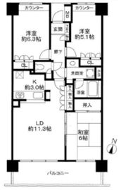 イーストパークス大島セントラルスクエア 2階 間取り図