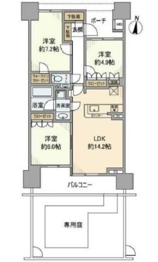 菱和パレス目白台グラーサ 3階 間取り図