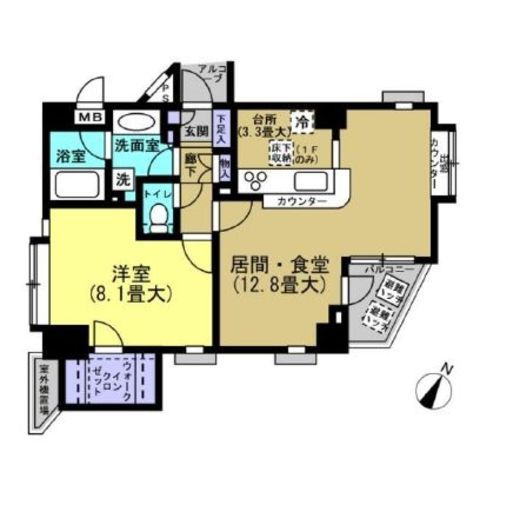 アルス洗足 1階 間取り図