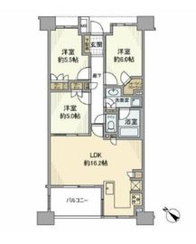 ライオンズ新小岩グランフォート 3階 間取り図