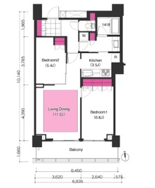 ブリリアイストタワー勝どき 16F3 間取り図