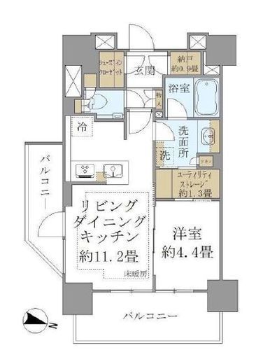 ブリリア四谷三丁目 12階 間取り図