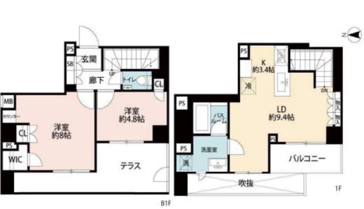 オープンレジデンシア四谷三丁目 1階 間取り図