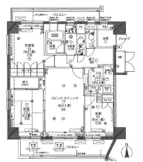 クレッセント三鷹 9階 間取り図