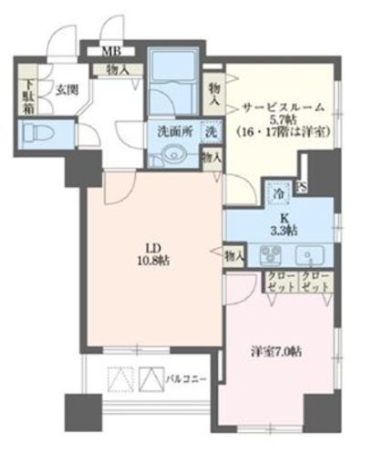 ドゥーエ横浜駅前 1703 間取り図