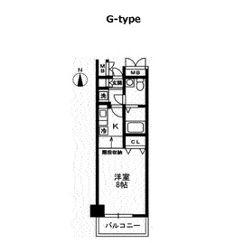 レジディア上野御徒町 808 間取り図